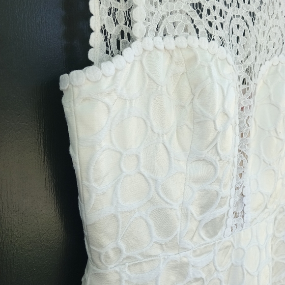 Lilly Pulitzer Dress Womens 4 Off White Raegan Sleeveless Lace Fit Flare Bridal - Picture 4 of 16